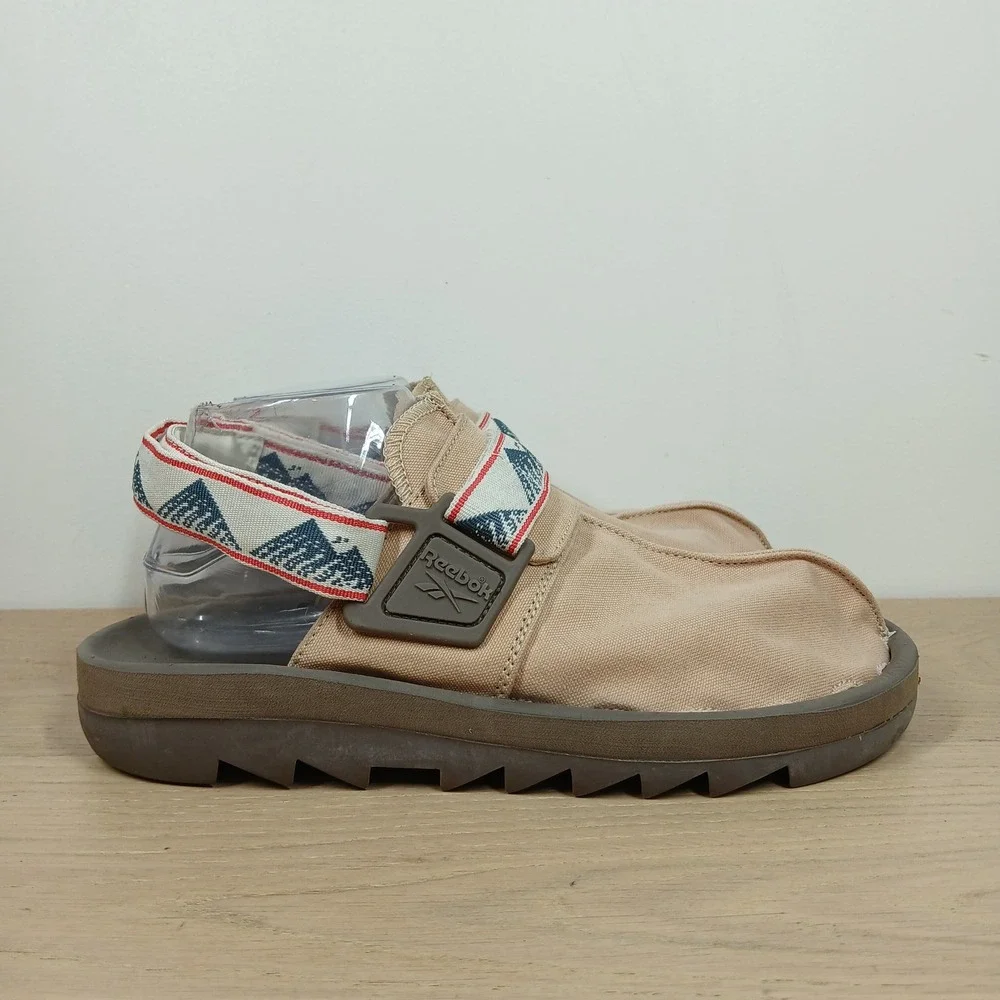 Reebok Beatnik Sandals Mens 9 Beige Textile Earth Outdoor Gorpcore Slingback